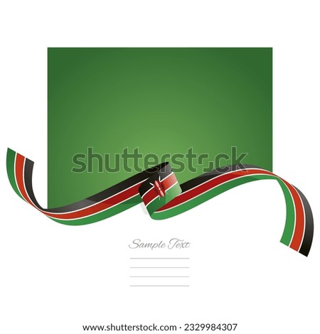 Kenya flag vector. World flags and ribbons. Kenyan flag ribbon on abstract color background