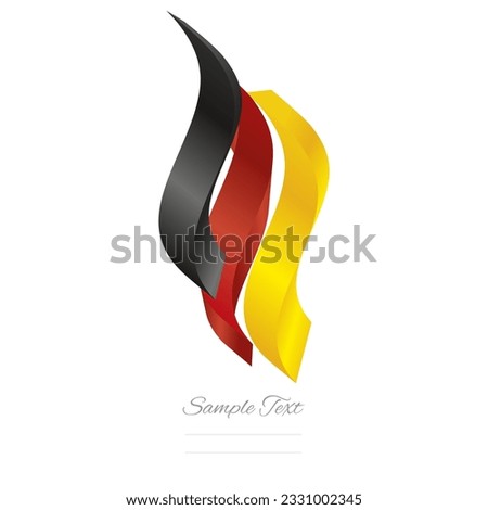 Germany abstract flag logo icon. German 3d flag ribbon banner isolated on white background