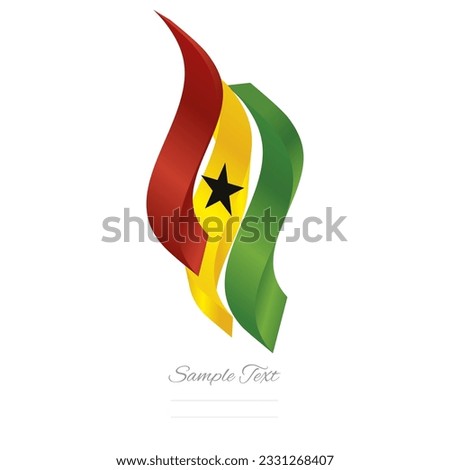 Ghana abstract flag logo icon. Ghanaian 3d flag ribbon banner isolated on white background