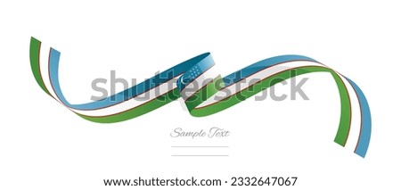 Uzbek flag ribbon vector illustration. Uzbekistan flag ribbon on abstract isolated on white color background