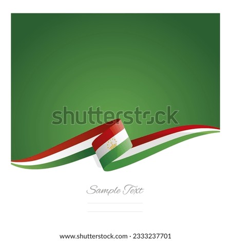 New abstract Tajikistan flag ribbon
