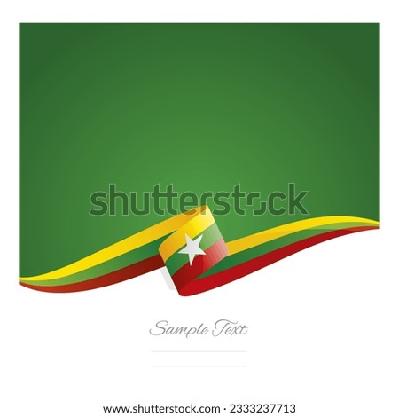 New abstract Myanmar flag ribbon