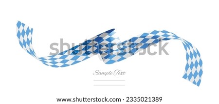 Bavarian flag ribbon vector illustration. Bavaria flag ribbon on abstract isolated on white color background