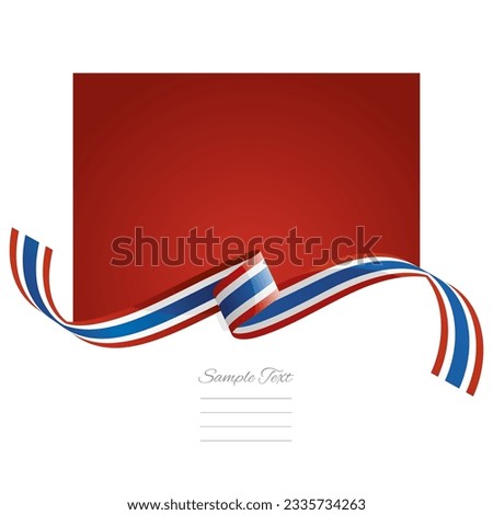 Thailand flag vector. World flags and ribbons. Thai flag ribbon on abstract color background