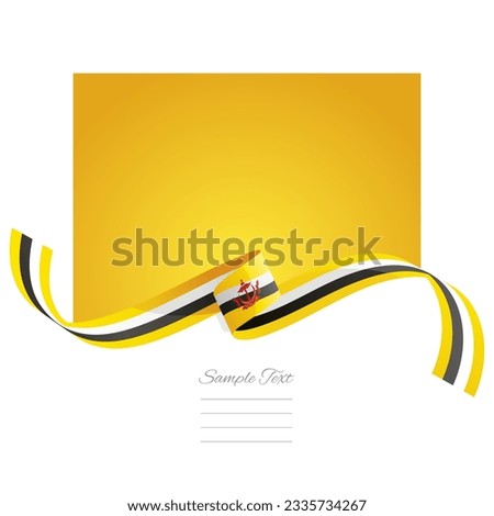 Brunei flag vector. World flags and ribbons. Bruneian flag ribbon on abstract color background
