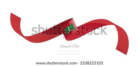 Maldivian flag ribbon vector illustration. Maldives flag ribbon on abstract isolated on white color background