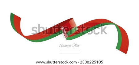 Belarusian flag ribbon vector illustration. Belarus flag ribbon on abstract isolated on white color background