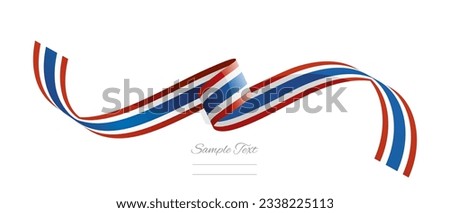 Thai flag ribbon vector illustration. Thailand flag ribbon on abstract isolated on white color background