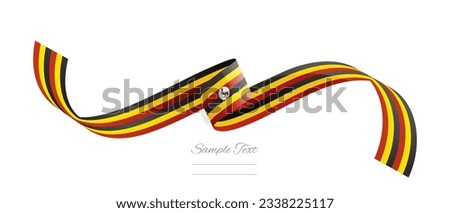 Ugandan flag ribbon vector illustration. Uganda flag ribbon on abstract isolated on white color background