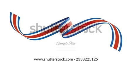 Costa Rican flag ribbon vector illustration. Costa Rica flag ribbon on abstract isolated on white color background
