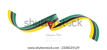 Mozambican flag ribbon vector illustration. Mozambique flag ribbon on abstract isolated on white color background