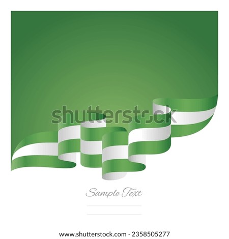 New nigeria green white wavy flag ribbon concept design template. Premium flags nigeria ribbon vector design on abstract green background