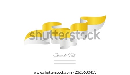 Vatican yellow white wavy flag ribbon concept design template. Premium Holy See flag vector illustration design on isolated white background