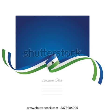 Lesotho flag vector. World flags and ribbons. Basotho flag ribbon on abstract color background