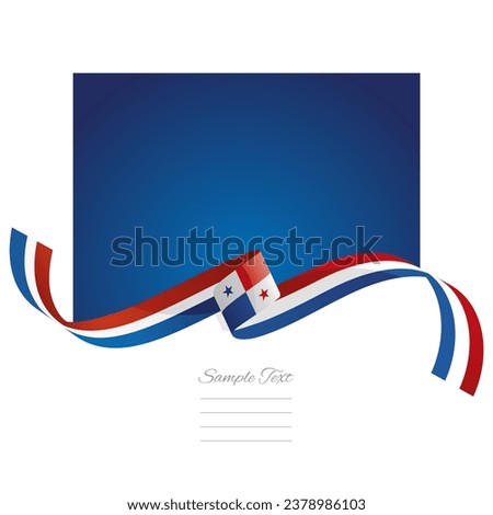Panama flag vector. World flags and ribbons. Panamanian flag ribbon on abstract color background