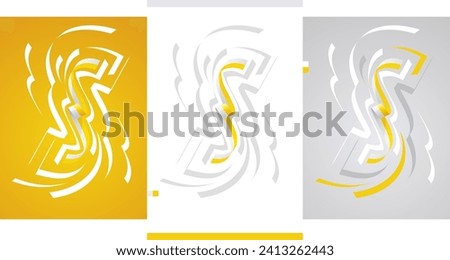 Holy See flag ribbon vector illustration set on white yellow isolated background. Simple usage flag of Vatican for poster, brochure, flyer, cover, banner, holidays, carnevals, festive, anniversaries