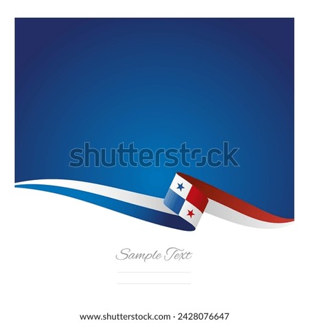 Abstract color background Panama flag ribbon vector