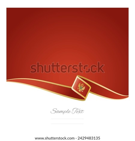 Abstract color background Montenegro flag ribbon vector