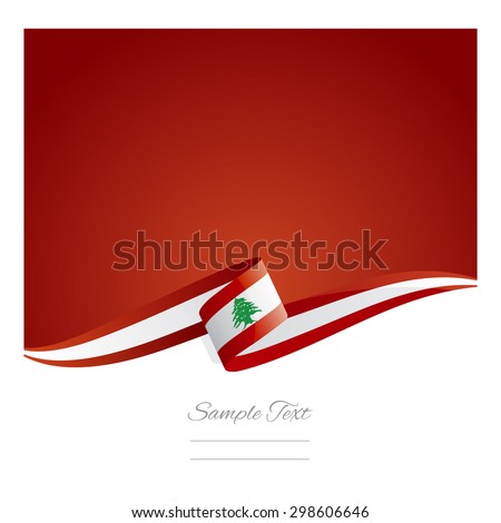 New abstract Lebanon flag ribbon