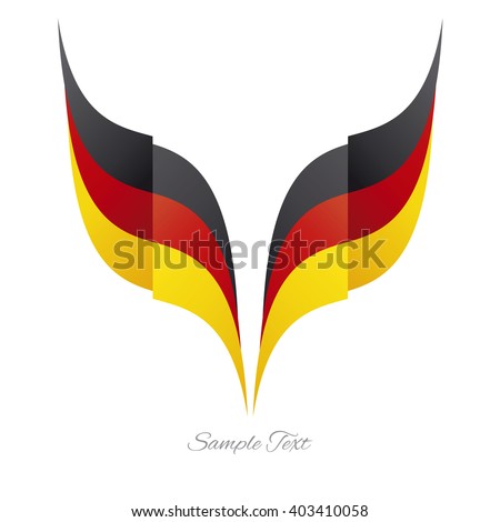 Abstract German eagle flag ribbon logo white background