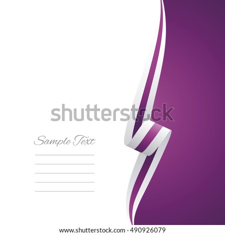 Abstract white purple ribbon right side brochure vector