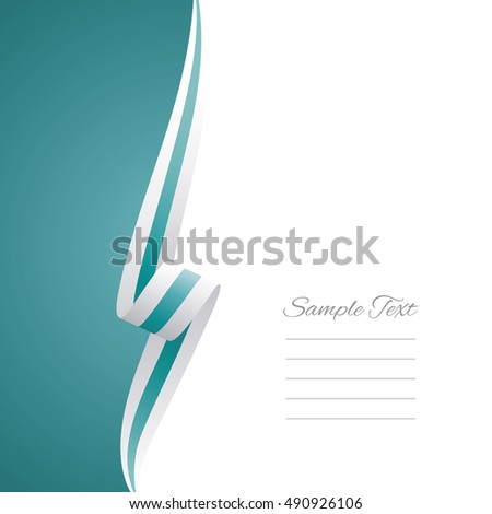 Abstract white sea green ribbon left side brochure vector