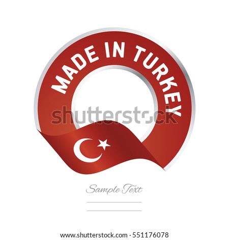 Made in Turkey flag red color label button banner