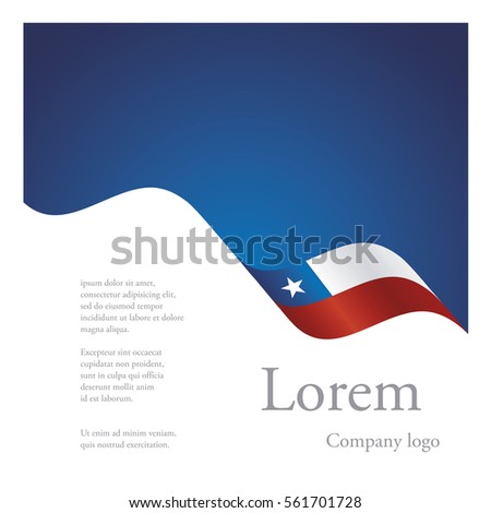 New brochure abstract design modular single pattern of wavy flag ribbon of Chile