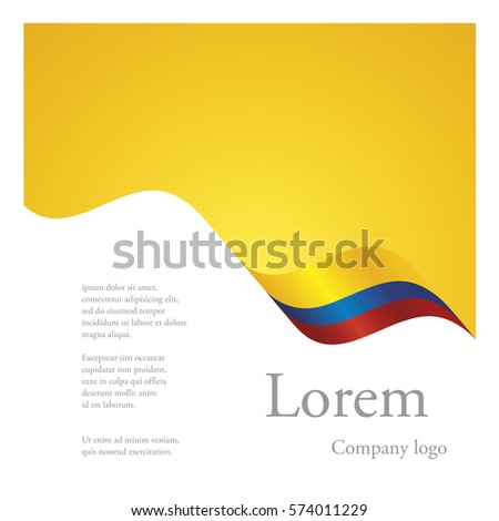 New brochure abstract design modular single pattern of wavy flag ribbon of Colombia