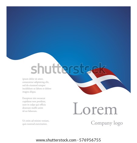 New brochure abstract design modular single pattern of wavy flag ribbon of Dominican Republic