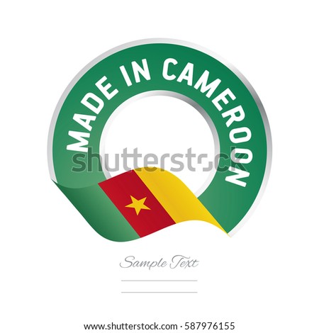 Made in Cameroon flag green color label logo icon