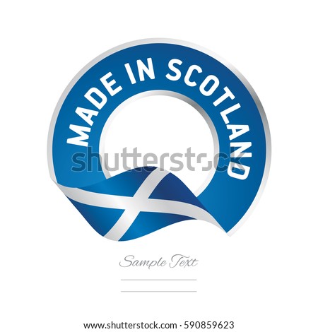 Made in Scotland flag blue color label logo icon