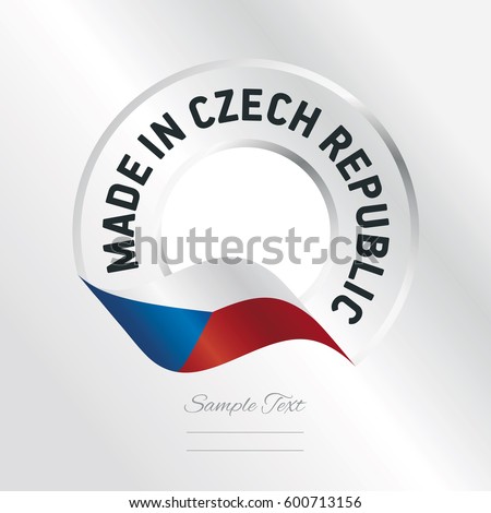 Made in Czech Republic transparent logo icon silver background