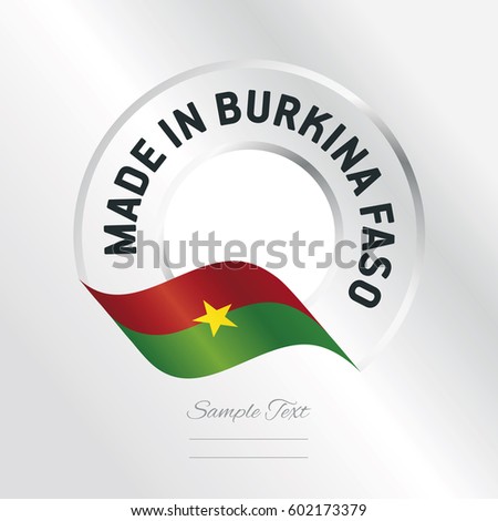 Made in Burkina Faso transparent logo icon silver background
