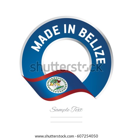 Made in Belize flag blue color label logo icon