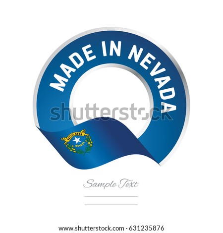 Made in Nevada flag blue color label logo icon