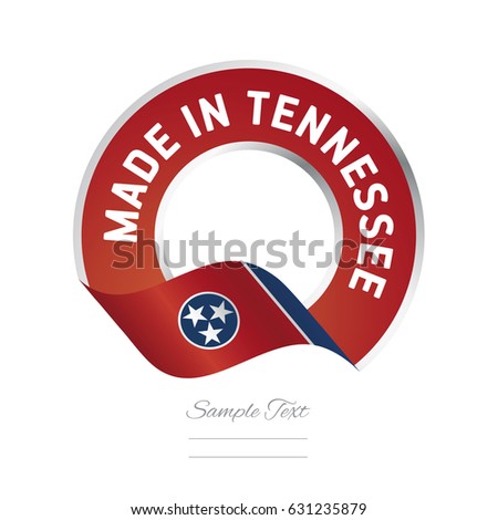 Made in Tennessee flag red color label logo icon