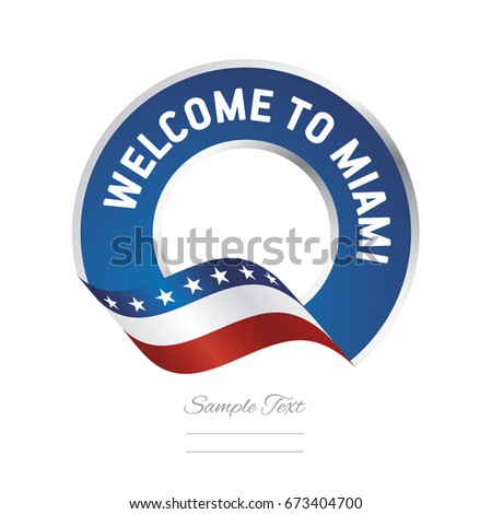 Welcome to Miami Florida USA flag logo icon