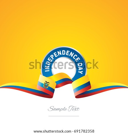 Ecuador Independence Day ribbon logo icon