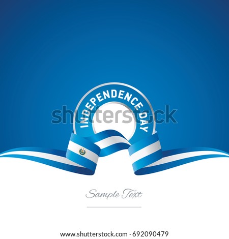 El Salvador Independence Day ribbon logo icon