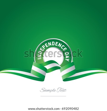 Nigeria Independence Day ribbon logo icon
