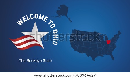 Welcome to Ohio USA map banner logo icon