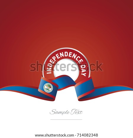 Belize Independence Day ribbon logo icon