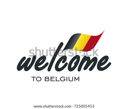 Welcome to Belgium flag sign logo icon