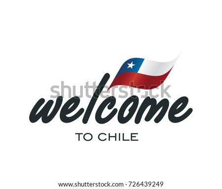 Welcome to Chile flag sign logo icon