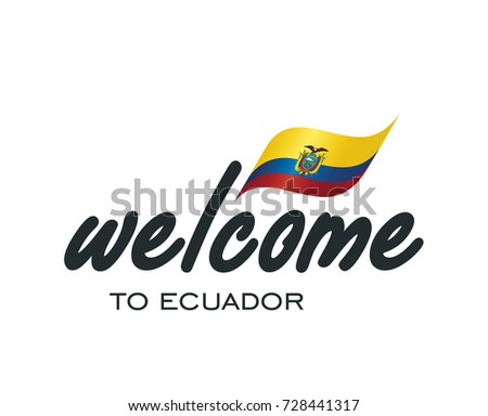 Welcome to Ecuador flag sign logo icon