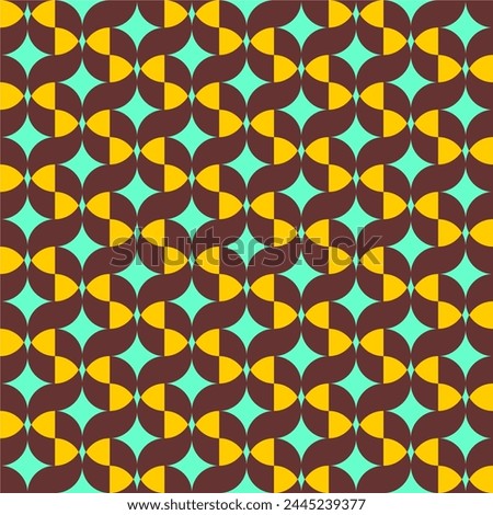 Seamless vector pattern with layered half circles, wavy colorful geometric background