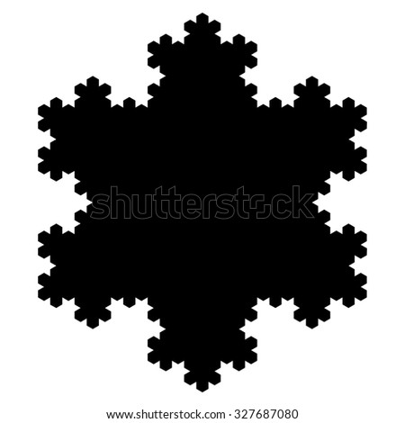 Snowflake icon vector, snow logo design element, winter symbol, Koch fractal