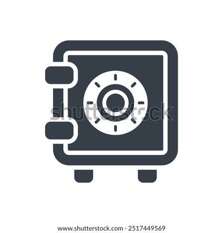 safe box icon of glyph style design vector template