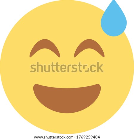 Grinning Emoji with sweat drop/ Emoticon